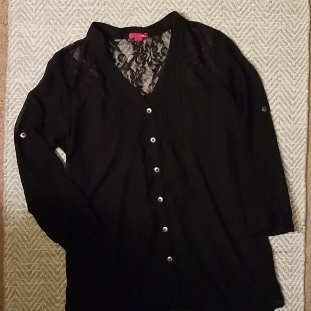 Sheer black top size small